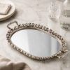 Karaca Home Corrine Polyresin Tray With Mirror Base 51 x 31.5 cm, 8683650340676