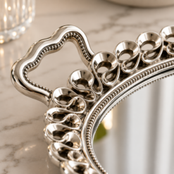 Alternative view of Karaca Home Corrine Polyresin Tray With Mirror Base 51 x 31.5 cm, 8683650340676
