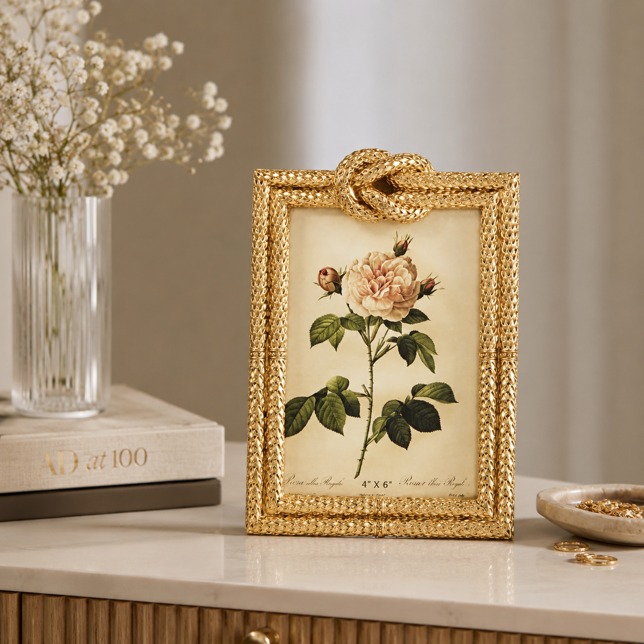 Karaca Home Node Gold Photo Frame 10 x 15 cm, 8683650340805 1 Karaca Home Node Gold Photo Frame 10 x 15 cm, 8683650340805