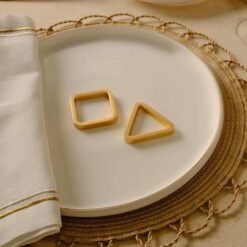 Alternative view of Karaca Home Cubist Geometric 2-Piece Napkin Ring Set - Gold, 8683650341772