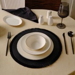 Alternative view of Karaca Kristina 2-Piece Black Placemat Set 38 cm, 8683650341888