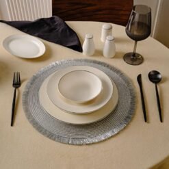 Alternative view of Karaca Kristina 2-Piece Grey Placemat Set 38 cm, 8683650341901