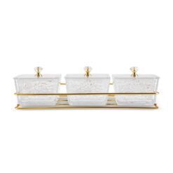 Alternative view of Karaca Maria 3-Piece Decorative Serving Bowls Set with Lids and Tray , 8683650346760