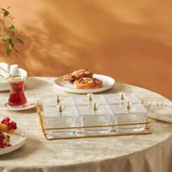 Karaca Maria 6-Piece Decorative Serving Bowls Set with Lids and Tray, 8683650346777