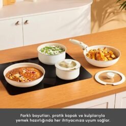 Alternative view of KaracaxRefika Swiss Crystal Almond Cream Easy Clip 7-Piece Pot and Pan Set, 8683650362111