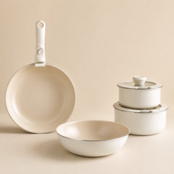 Karaca x Refika Swiss Crystal 7-Piece Cookware Set with Removable Handle, 8683650362111