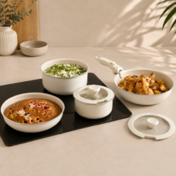 Alternative view of Karaca x Refika Swiss Crystal 7-Piece Cookware Set with Removable Handle, 8683650362111
