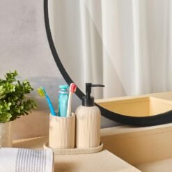 Karaca Marta 3-Piece Beige Bathroom Accessory Set - Dolomite Stone Finish, 8683650363880