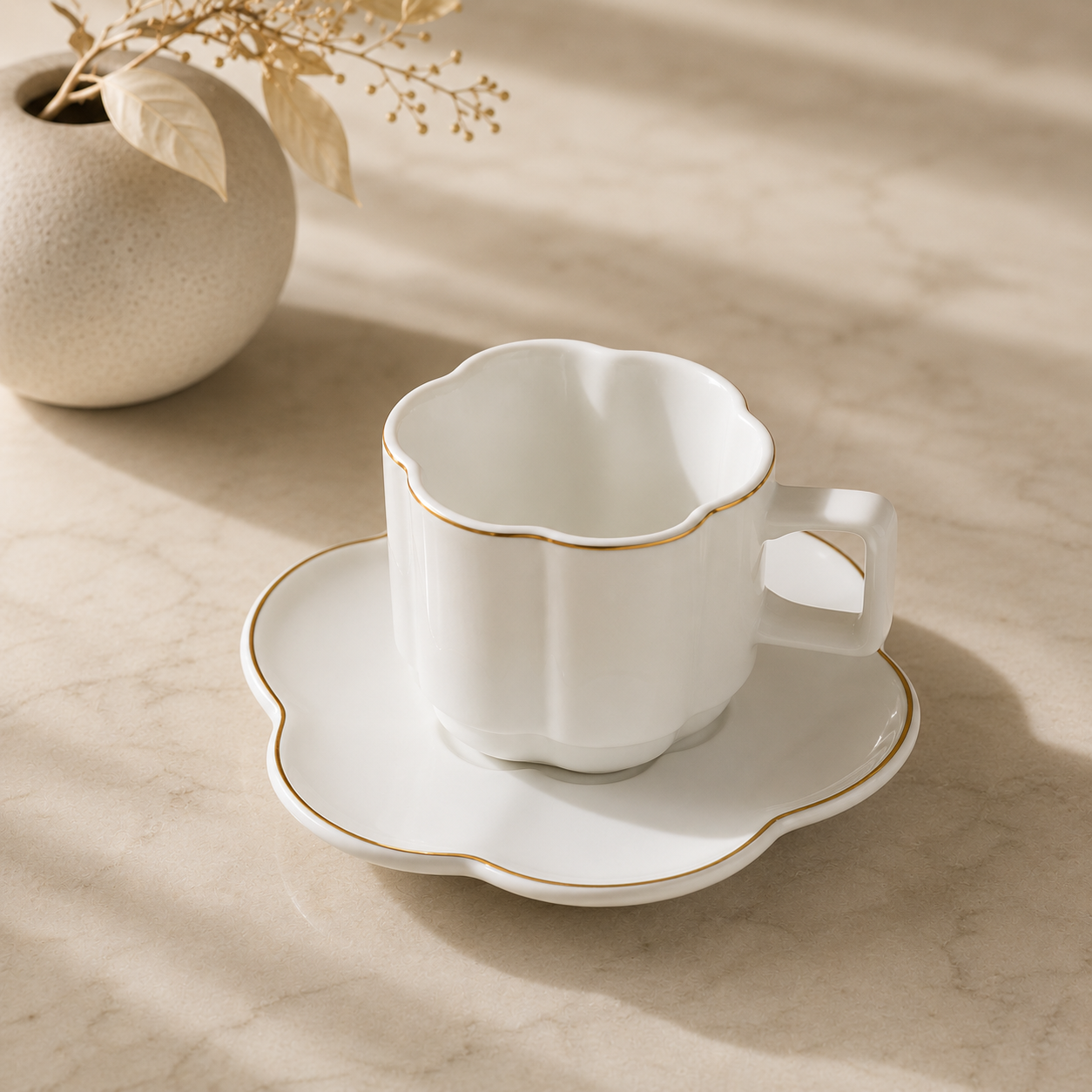 Karaca Ezgi 6-Piece Coffee Cup Set with Saucers 90 ml, 8683650366201 2 Karaca Ezgi 6-Piece Coffee Cup Set with Saucers 90 ml, 8683650366201 - Image 2