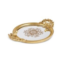 Alternative view of Karaca Vilma Gold Mirror Base Decorative Tray, 8683650367468