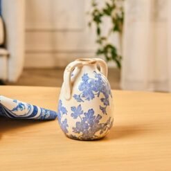 Alternative view of Karaca Marine Two-Arm Decorative Vase 17.5 cm - Blue/White, 8683650375005