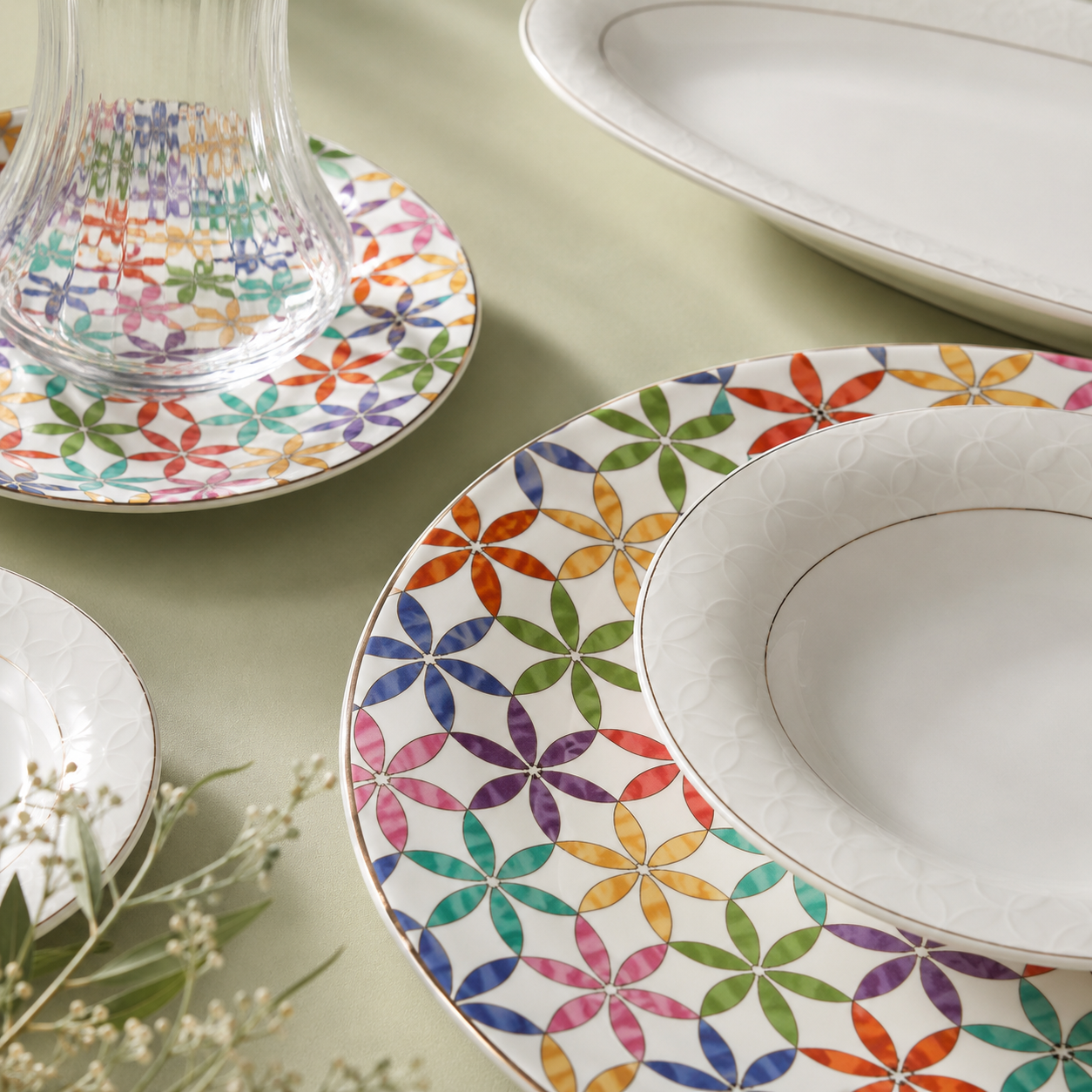 Karaca Fine Pearl Confetti 26-Piece Breakfast Set for 6 People - White with Gold Accents | Fine Bone Porcelain, 8683650379195 5 Karaca Fine Pearl Confetti 26-Piece Breakfast Set for 6 People - White with Gold Accents | Fine Bone Porcelain, 8683650379195 - Image 5