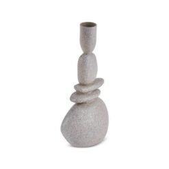 Alternative view of Karaca Home Alba Stone Candlestick 23.5 cm - Grey, 8683650383314