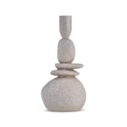 Karaca Home Alba Stone Candlestick 23.5 cm - Grey, 8683650383314