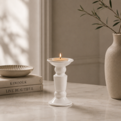 Alternative view of Karaca Stone Candle Holder 27 cm - White, 8683650383345