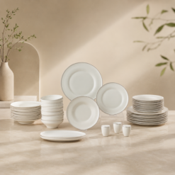 Karaca Stream Bone Alba 53-Piece Dinner Set for 12 People | Fine Bone Porcelain, 8683650383840