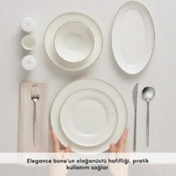 Alternative view of Karaca Stream Bone Alba 53-Piece Dinner Set for 12 People | Fine Bone Porcelain, 8683650383840