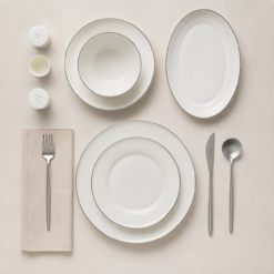 Alternative view of Karaca Stream Bone Alba 53-Piece Dinner Set for 12 People | Fine Bone Porcelain, 8683650383840