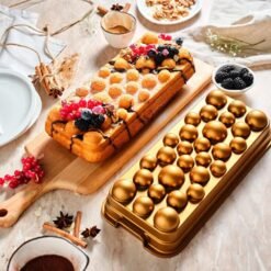 Karaca Aster Baton Cast Aluminum Cake Pan - Gold | Rectangular Baking Mold, 8683650387206