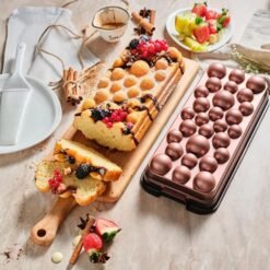 Alternative view of Karaca Aster Gradient Cast Iron Cake Pan - Rose Gold | Non-Stick Rectangular Bakeware, 8683650389354