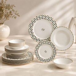 Karaca Lebanon 103 Karaca Forever Bone Almond Tropez 24-Piece Dinner Set for 6 People, 8683650391609