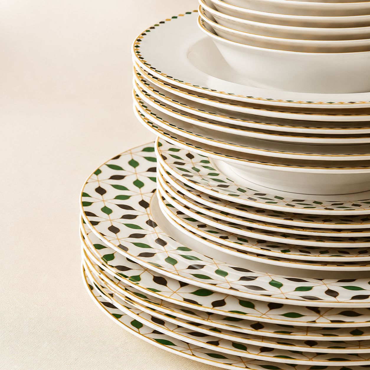 Karaca Forever Bone Almond Tropez 24-Piece Dinner Set for 6 People, 8683650391609 4 Karaca Forever Bone Almond Tropez 24-Piece Dinner Set for 6 People, 8683650391609 - Image 4