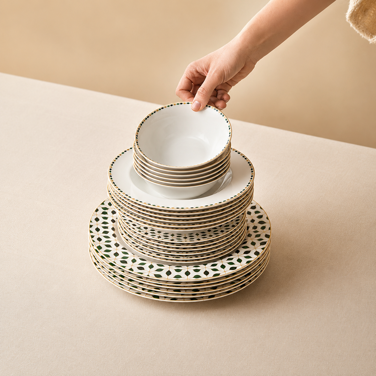 Karaca Forever Bone Almond Tropez 24-Piece Dinner Set for 6 People, 8683650391609 5 Karaca Forever Bone Almond Tropez 24-Piece Dinner Set for 6 People, 8683650391609 - Image 5