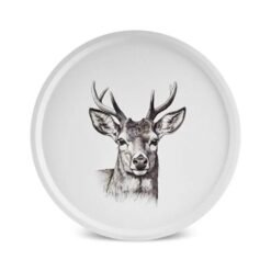 Alternative view of Karaca Apricot Biome Round Serving Tray 36 cm - Deer Pattern | Melamine, 8683650393016