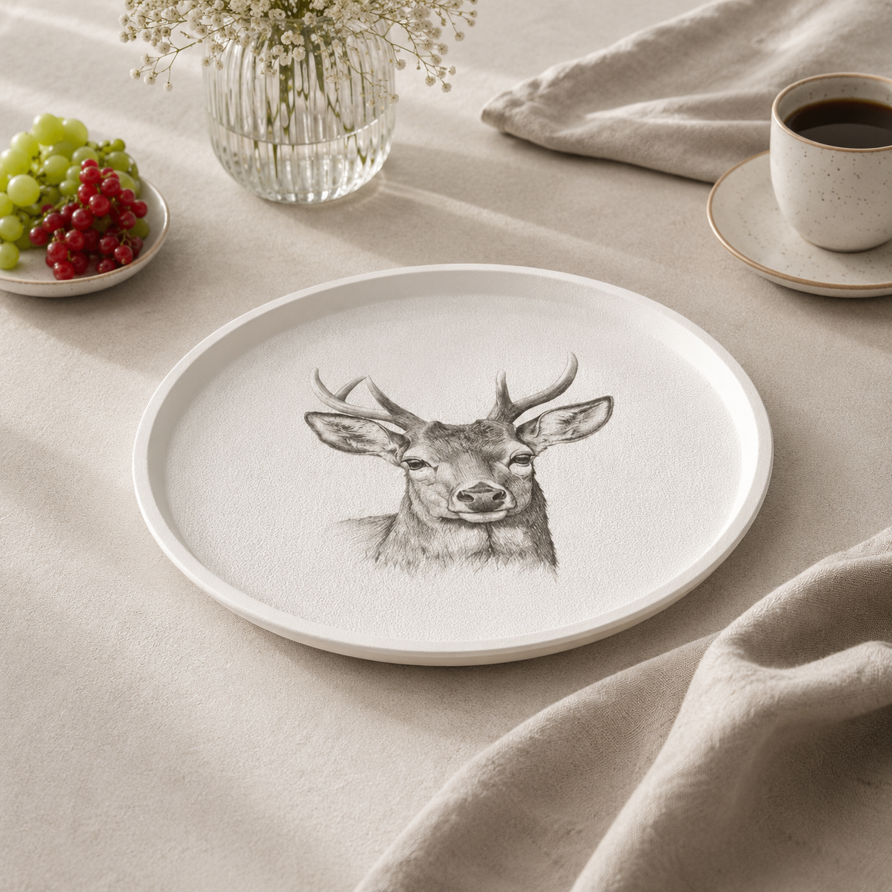 Karaca Apricot Biome Melamine Serving Tray 36 cm, 8683650393016 1 Karaca Apricot Biome Melamine Serving Tray 36 cm, 8683650393016