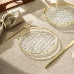 Alternative view of Karaca Hazeran 6-Piece Glass Cake Plate Set - Gold Rim, 8683650393504