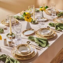 Karaca Forever Bone Orlando 53-Piece Dinner Set for 12 People | Fine Bone Porcelain, 8683650393801