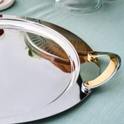 Alternative view of Karaca Serra Round Steel Tray 41 cm | 18/10 Stainless Steel Serving Tray, 8683650394860