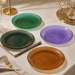 Karaca Arte 6-Piece Glass Cake Plate Set – 21.5 cm, 8683650399087