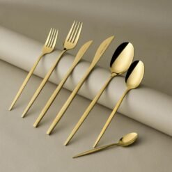 Alternative view of Karaca Camille 84-Piece Cutlery Set for 12 People - Gold, 8683650406358
