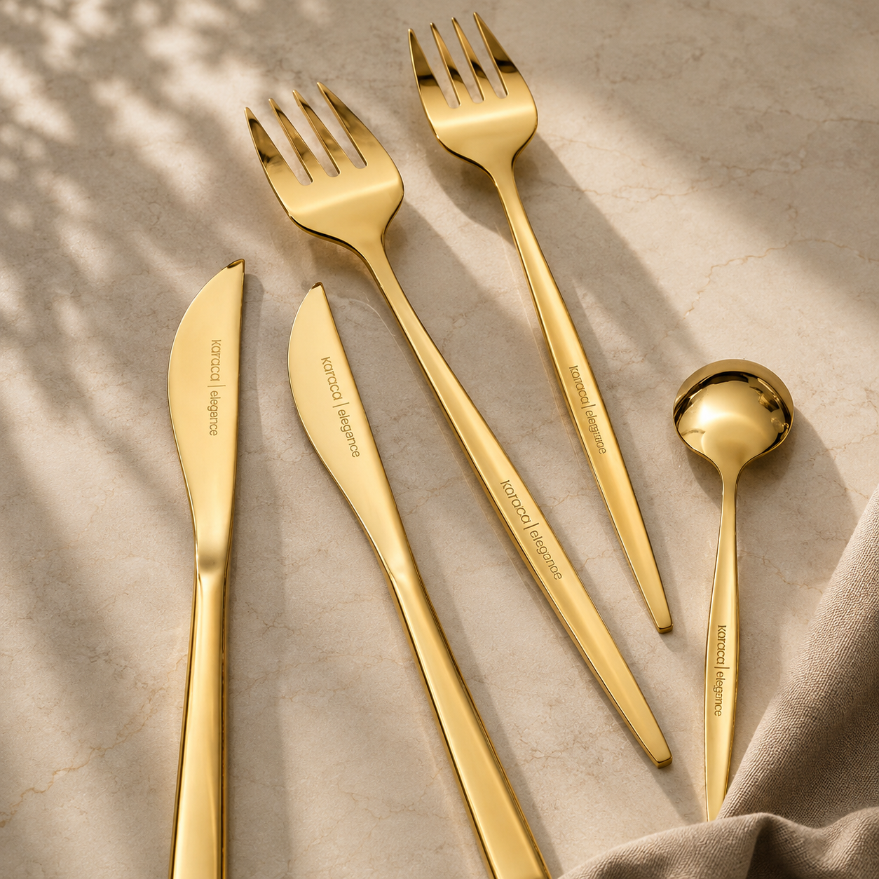 Karaca Camille 84-Piece Cutlery Set for 12 People – Gold, 8683650406358 3 Karaca Camille 84-Piece Cutlery Set for 12 People – Gold, 8683650406358 - Image 3