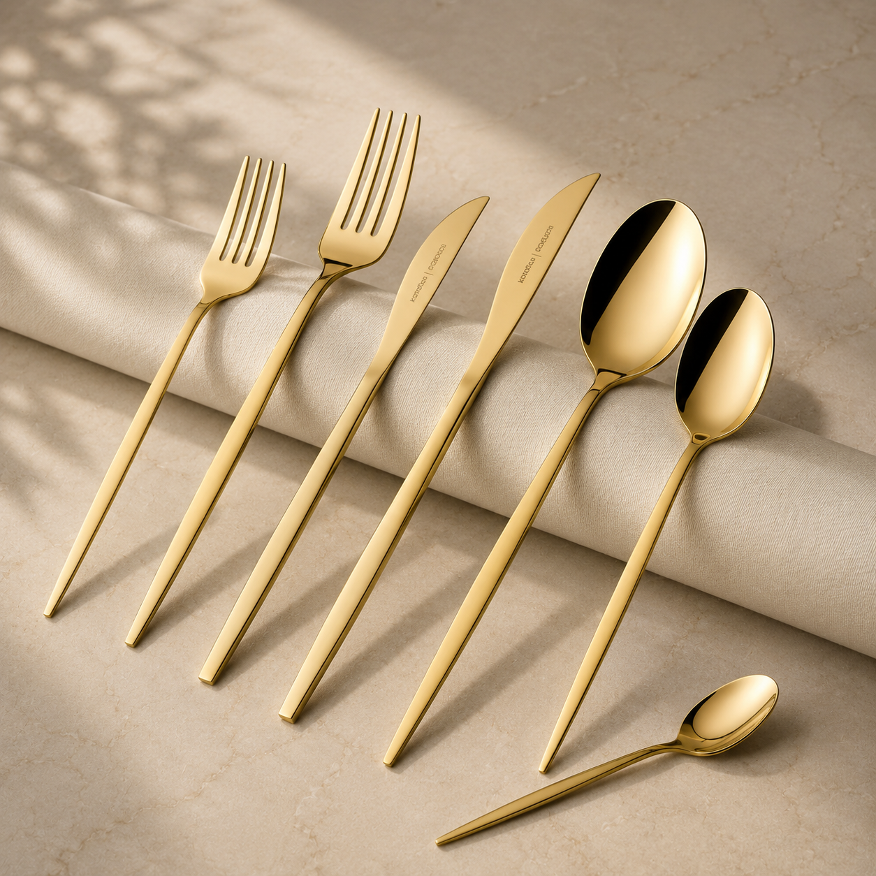 Karaca Camille 84-Piece Cutlery Set for 12 People – Gold, 8683650406358 1 Karaca Camille 84-Piece Cutlery Set for 12 People – Gold, 8683650406358