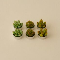 Alternative view of Karaca Home Succulent 6-Piece Tealight Candle Set | Decorative Paraffin Candles, 8683650419945