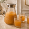 Karaca Luminous 7-Piece Amber Glass Drinkware Set for 6 People – 1.8 L Carafe, 153.09.01.9481 - Image 2