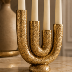 Alternative view of Karaca Home Helen 4-Slot Candlestick Holder 20 cm - Gold, 8680214399750