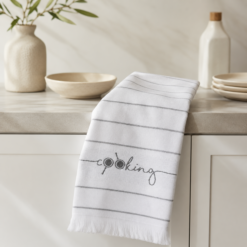 Karaca Home Cooking Anthracite 100% Cotton Kitchen Towel Set of 2 – 60 x 40 cm, 200.21.01.0526