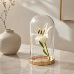 Karaca Home Bronze Glass Dome Cloche 20 cm | Decorative Display Dome, 153.09.01.7029
