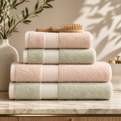 Karaca Sarah Anderson Alven 4-Piece Bath Set – Pink/Mint, 160.22.08.0059