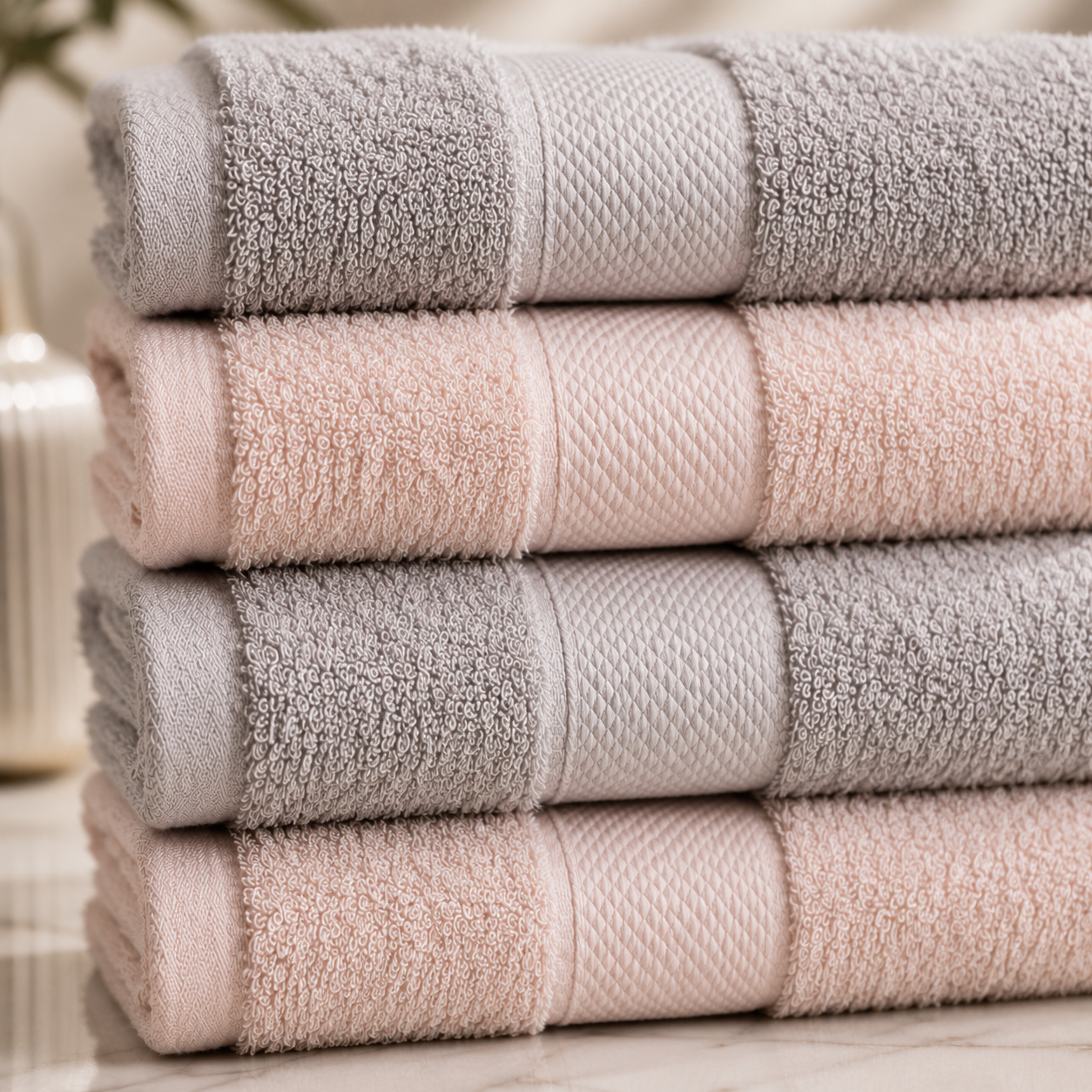 Karaca Sarah Anderson Alven 4-Piece Bath Set – Pink/Grey, 160.22.08.0060 2 Karaca Sarah Anderson Alven 4-Piece Bath Set – Pink/Grey, 160.22.08.0060 - Image 2