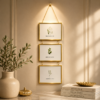 Karaca Home Magic 3-Piece Vertical Wall Photo Frame Set - Gold, 153.09.01.8722