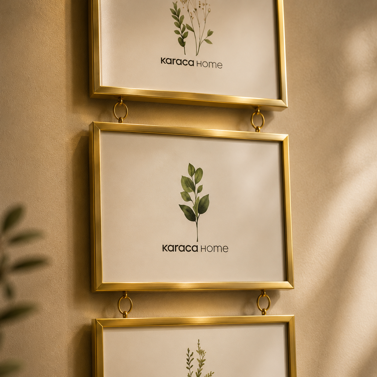 Karaca Home Magic 3-Piece Vertical Wall Photo Frame Set - Gold, 153.09.01.8722 2 Karaca Home Magic 3-Piece Vertical Wall Photo Frame Set - Gold, 153.09.01.8722 - Image 2