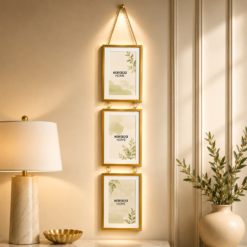 Karaca Home Magic 3-Piece Vertical Photo Frame Set – Gold, 153.77.10.5655