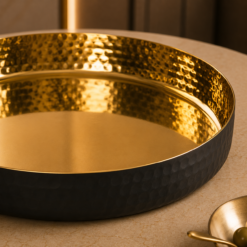 Alternative view of Karaca Arven Decorative Tray 26 cm - Black/Gold, 8683650325697
