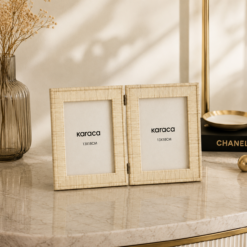 Karaca Elowen 2-Piece Foldable Photo Frame Set 13 x 18 cm - Cream, 8683650383277