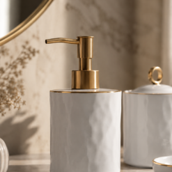 Alternative view of Karaca Lina 4-Piece Ceramic Bathroom Set - Elegant Organizer Set, 8683650324454