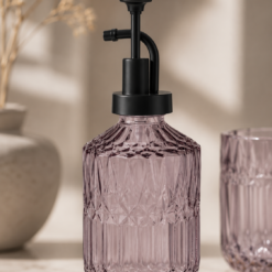 Alternative view of Karaca Home Bellino 3-Piece Bathroom Accessory Set - Smoke Grey Glass, 8683650348245